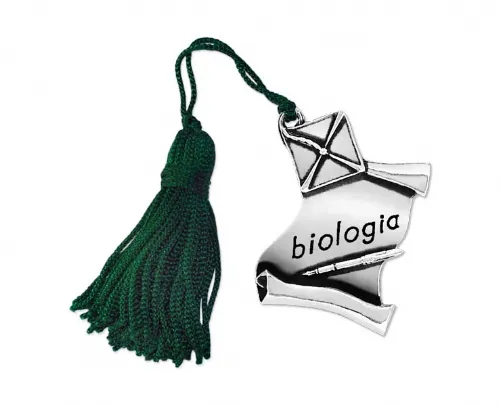 Bomboniera Laurea pergamena con tocco Biologia con Nappina Verde