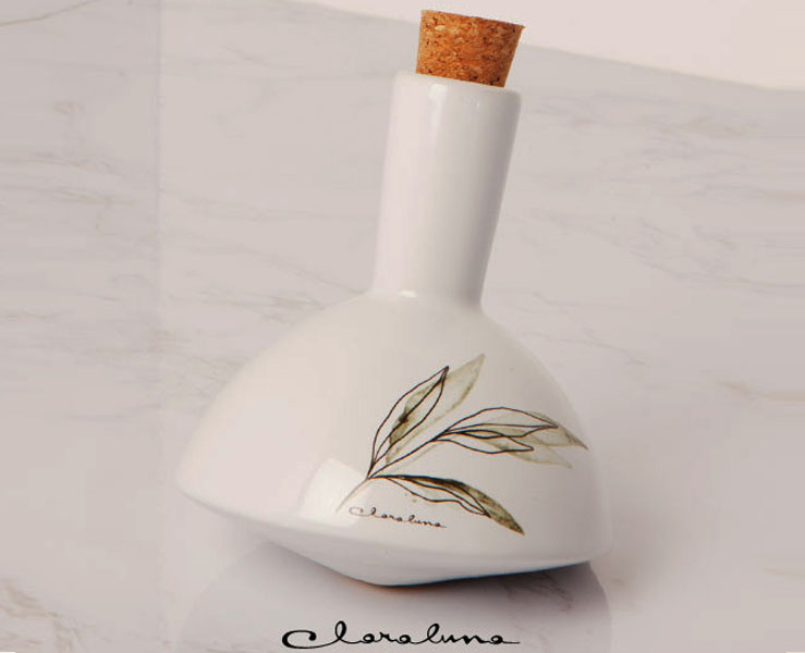Bomboniera Matrimonio Claraluna oliera grande con decoro ulivo