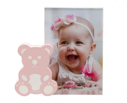Bomboniera Nascita Battesimo Harmony orsetto girl legno porta foto