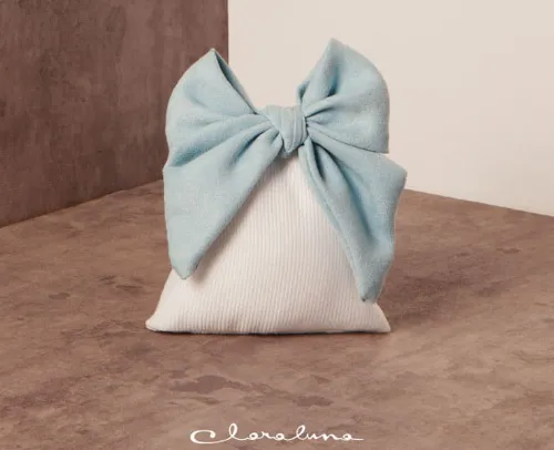 sacchetto claraluna fiocco azzurro medio