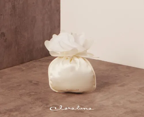 sacchetto claraluna fiore avorio piccolo