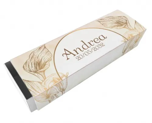 Scatolina porta confetti personalizzata rettangolare decoro floreale