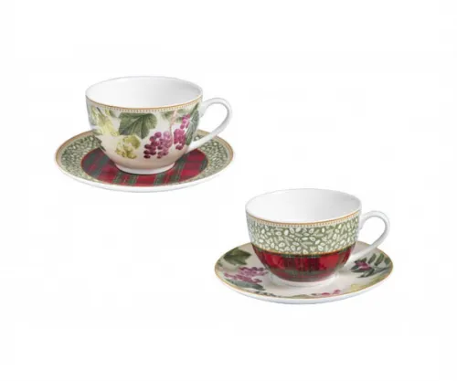 Tazza the Sottobosco set 2 pz porcellana, elegante idea regalo matrimonio.