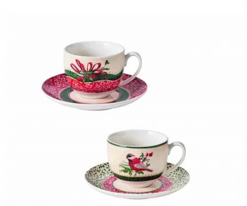 Tazze the Cantico set 2 pezzi New Bone China, elegante idea regalo matrimonio.