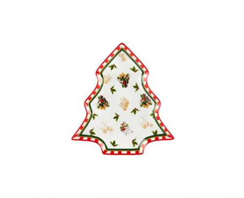 Vassoio Natalizio a Forma di Albero 30x28 cm - Eleganza e Stile per la Tua Tavola