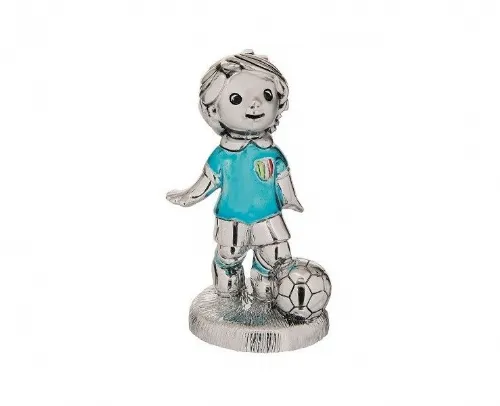 Bomboniere Prima Comunione Battesimo GIOCATORE CALCIO ARGENTO