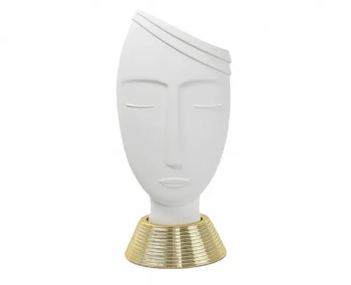 Vaso e Soprammobile testa UOMO GRANDE bianco