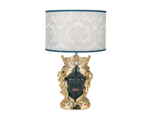 Lampada testa di moro Lui oro nera
