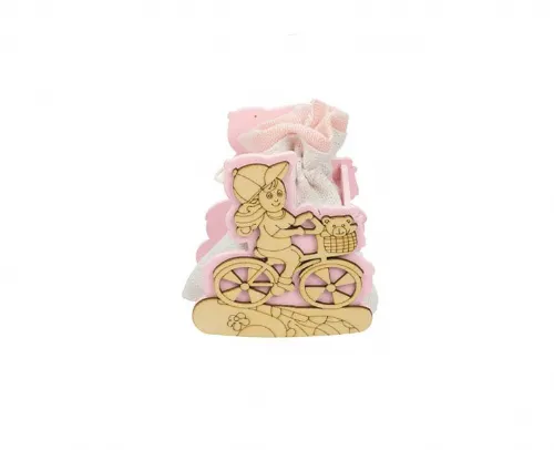 scatola legno bimba con bici