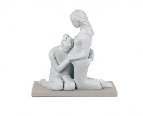 Soprammobile Scultura COPPIA MATERNITà SOGNO CON BASE
