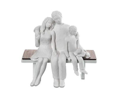 Soprammobile Scultura FAMIGLIA SU PANCHINA COLLEZIONE SOGNO