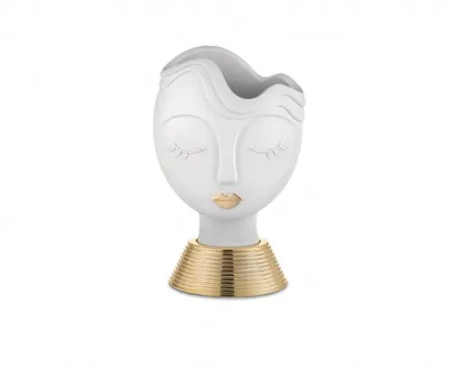 Vaso e Soprammobile testa donna media bianco