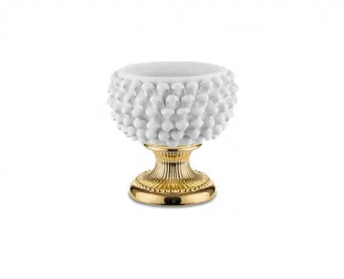 Vaso, Soprammobile, centrotavola pigna BIANCA E ORO