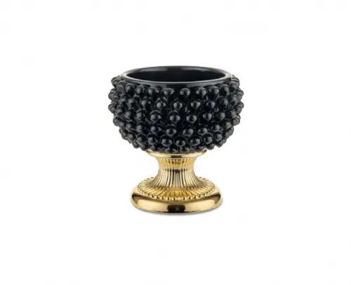 Vaso, Soprammobile, centrotavola pigna NERO