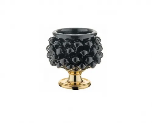 Vaso, Soprammobile, centrotavola pigna NERO PICCOLO